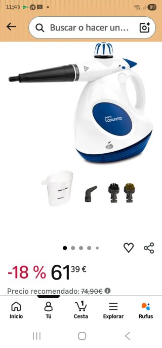 Limpiador a vapor Polti Vaporetto