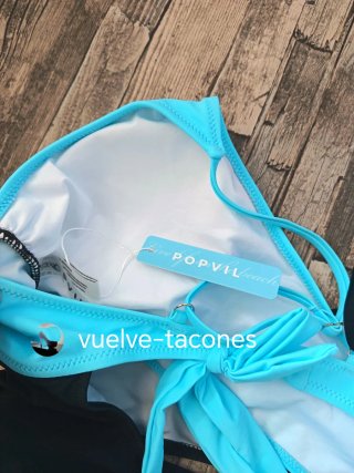 Bañador cut out negro y turquesa ♡ POPVIL  * XL