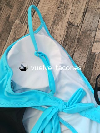 Bañador cut out negro y turquesa ♡ POPVIL  * XL