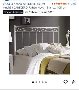 Cabecero Mueblix Forja Blanco 105cm Nuevo