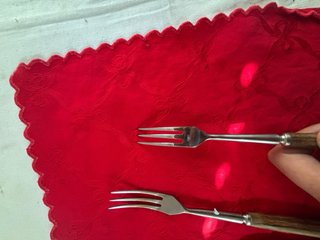 Set 5 forchette fonduta legno acciaio
