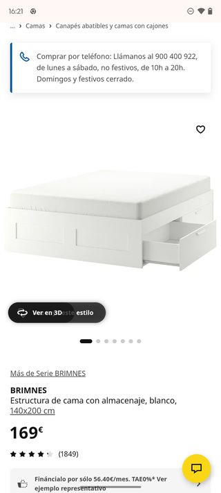Piezas Cama BRIMNES Ikea 140x200 NUEVO PACKETE