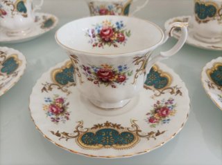 Juego 6 Tazas con Plato Royal Albert Porcelana