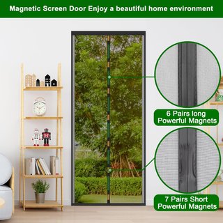 ENGROSAR Mosquitera puerta magnética cierre rápido