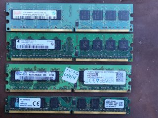 Lote Memorias RAM DDR2/DDR3 1GB y 512MB