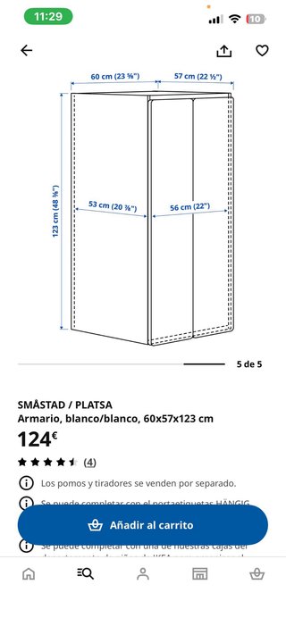 Armario blanco de madera nuevo