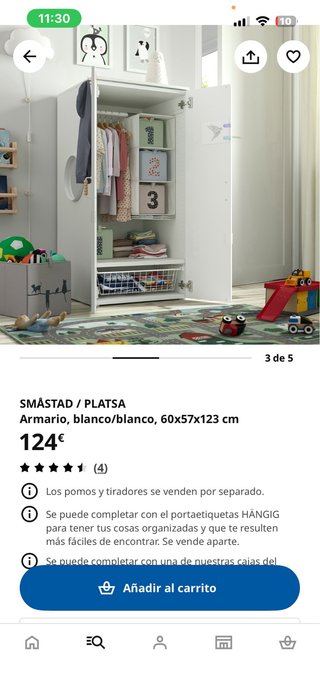 Armario blanco de madera nuevo