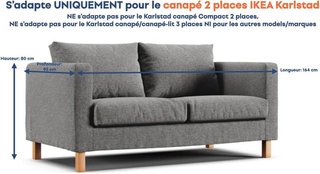Funda de Sofa 2 plazas Gris