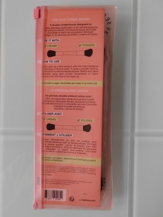 Brocha doble Sephora rostro 2 en 1 crema polvo