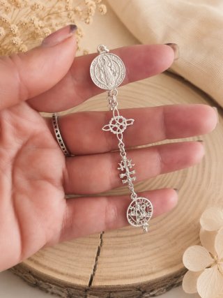 Pulsera Plata 925 4 Amuletos