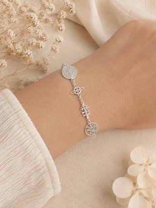 Pulsera Plata 925 4 Amuletos