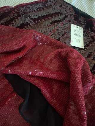 Falda Zara lentejuelas BURDEOS