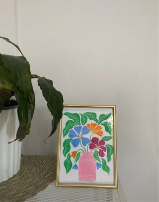 Quadro floreale gouache originale