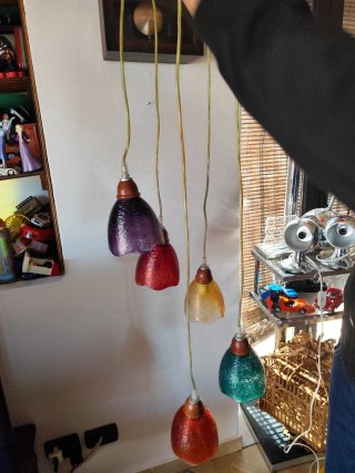 Lampadario a sospensione multicolore
