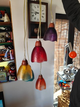 Lampadario a sospensione multicolore