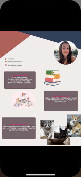 Apoyo escolar, Niñera y Cuidado de Mascotas