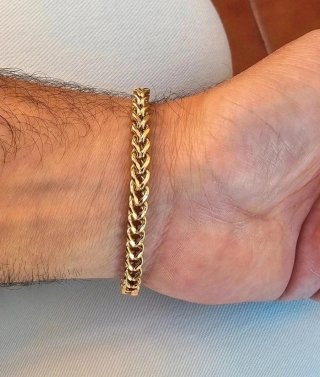 Pulsera Acero Hombre Dorada