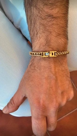Pulsera Acero Hombre Dorada