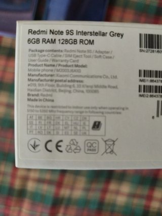 Xiaomi Redmi Note 9S 128GB Negro