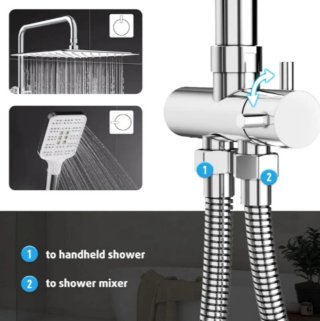 Columna ducha lluvia sin grifo