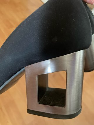 Zapatos Pedro Miralles Talla 37 Tacón Cuadrado Neg