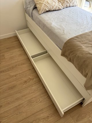 Cama nido blanca con cajones + colchón.
