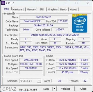 2x Intel Xeon E5-2682 v4 2.50GHz