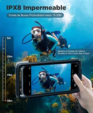 Beeasy funda impermeable móvil buceo profesional