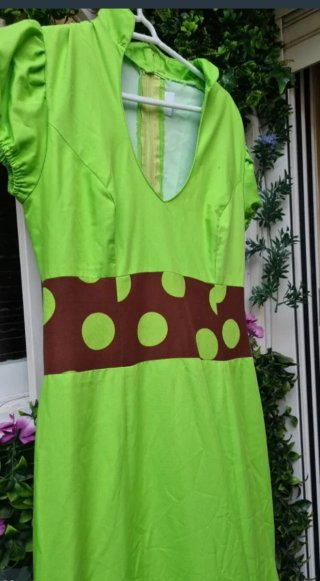 Vestido de flamenca verde con lunares