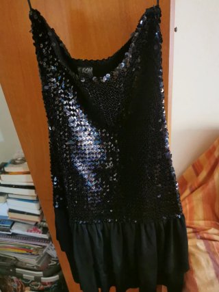 Vestido fiesta lentejuelas negro