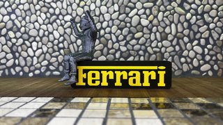 Insegna Ferrari con pilota