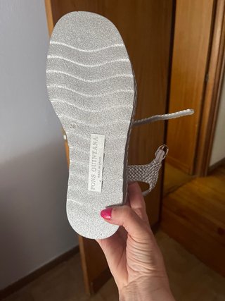 Sandalias Pons Quintana Plata Talla 38