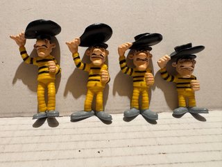 Lote 4 Figuras PVC Los Dalton Lucky Luke Comansi
