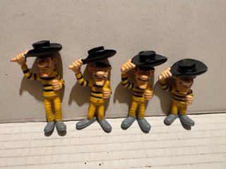 Lote 4 Figuras PVC Los Dalton Lucky Luke Comansi