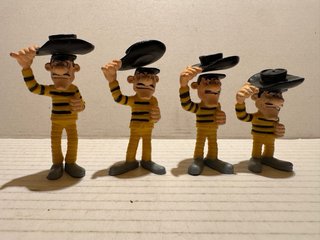Lote 4 Figuras PVC Los Dalton Lucky Luke Comansi