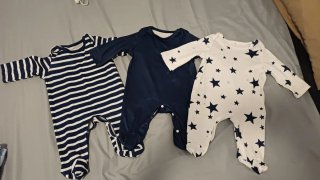 Pack 3 Bodies Bebé Azul y Blanco