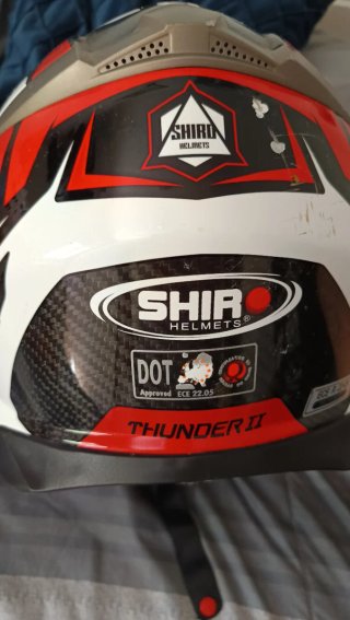Casco Motocross SHIRO Negro, Rojo y Blanco