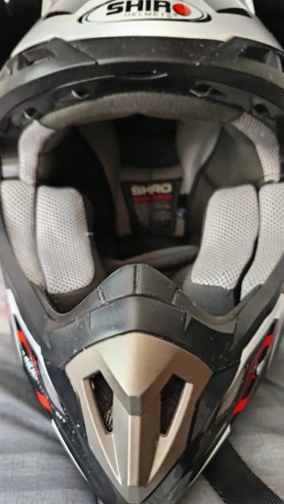 Casco Motocross SHIRO Negro, Rojo y Blanco