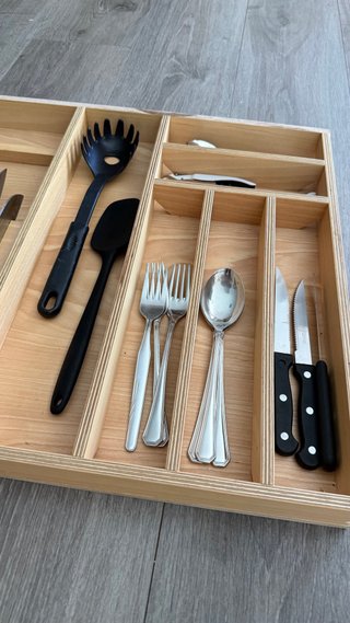 Cubertero de madera organizador
