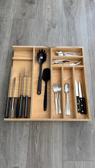 Cubertero de madera organizador
