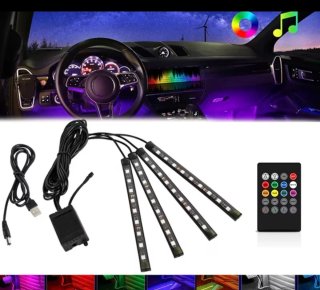 Luces LED Coche RGB 48 LED Control Música