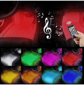 Luces LED Coche RGB 48 LED Control Música