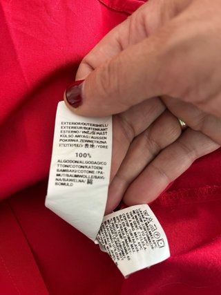 Camisa Zara roja manga larga talla M