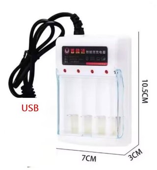 Cargador baterías USB tipo AA (1,5V) y AAA (1,2V)
