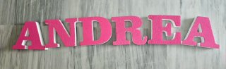 Letras decorativas ANDREA rosa