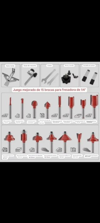 A ESTRENAR! Fresadora INOX 800W + set de 15 Fresas