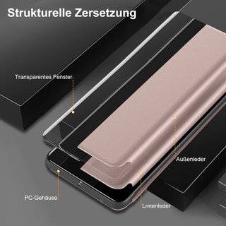 Funda Clear View piel soporte táctil