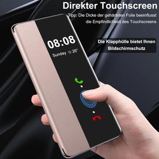 Funda Clear View piel soporte táctil