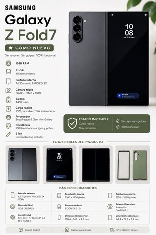 Samsung Galaxy Z Fold 7 512GB Negro/Verde