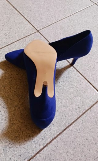 Décolleté H&M blu elettrico scamosciate 38